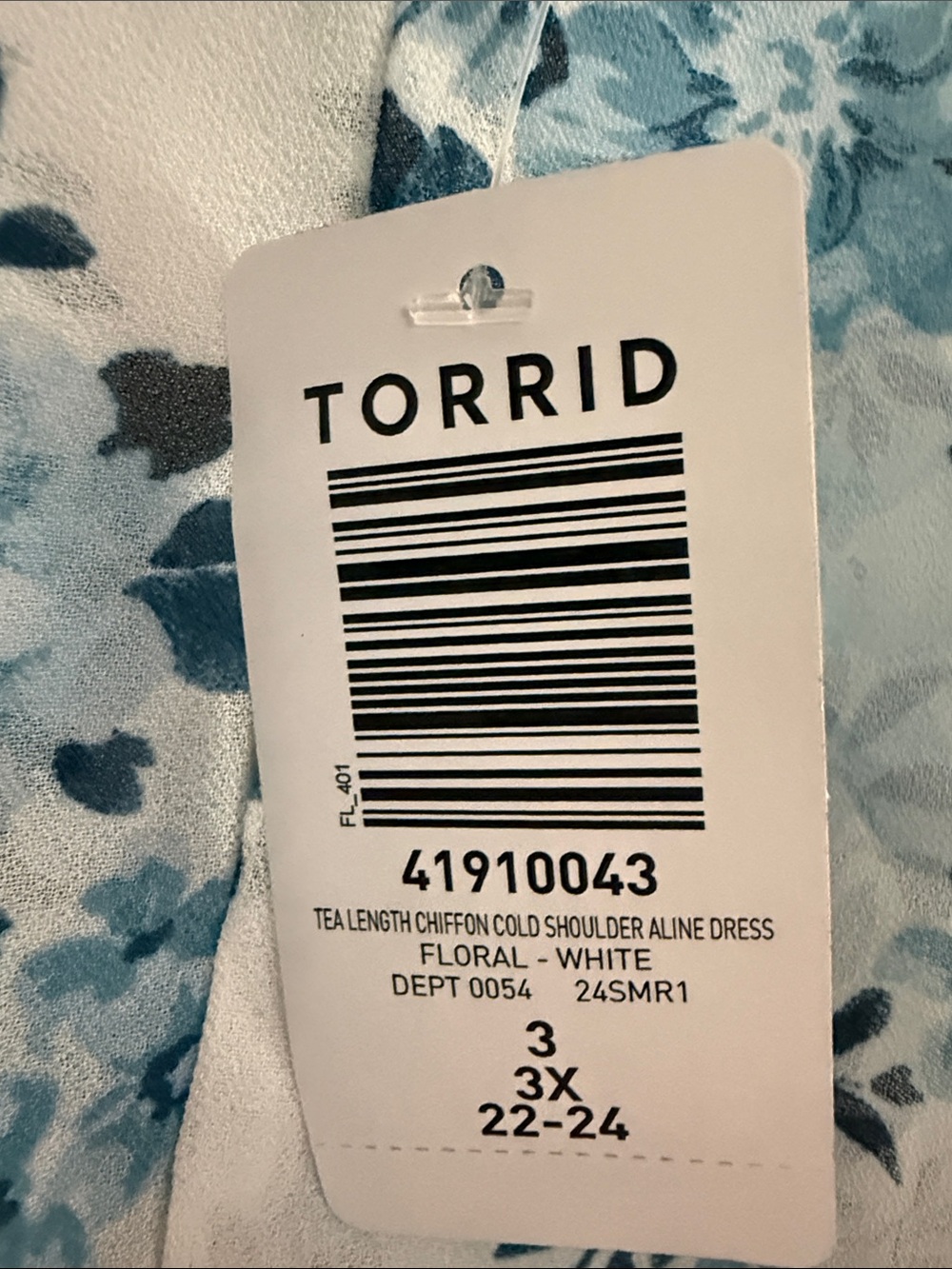 torrid White chiffon Maxi Dress with Blue Floral Print - Picture 2 of 6